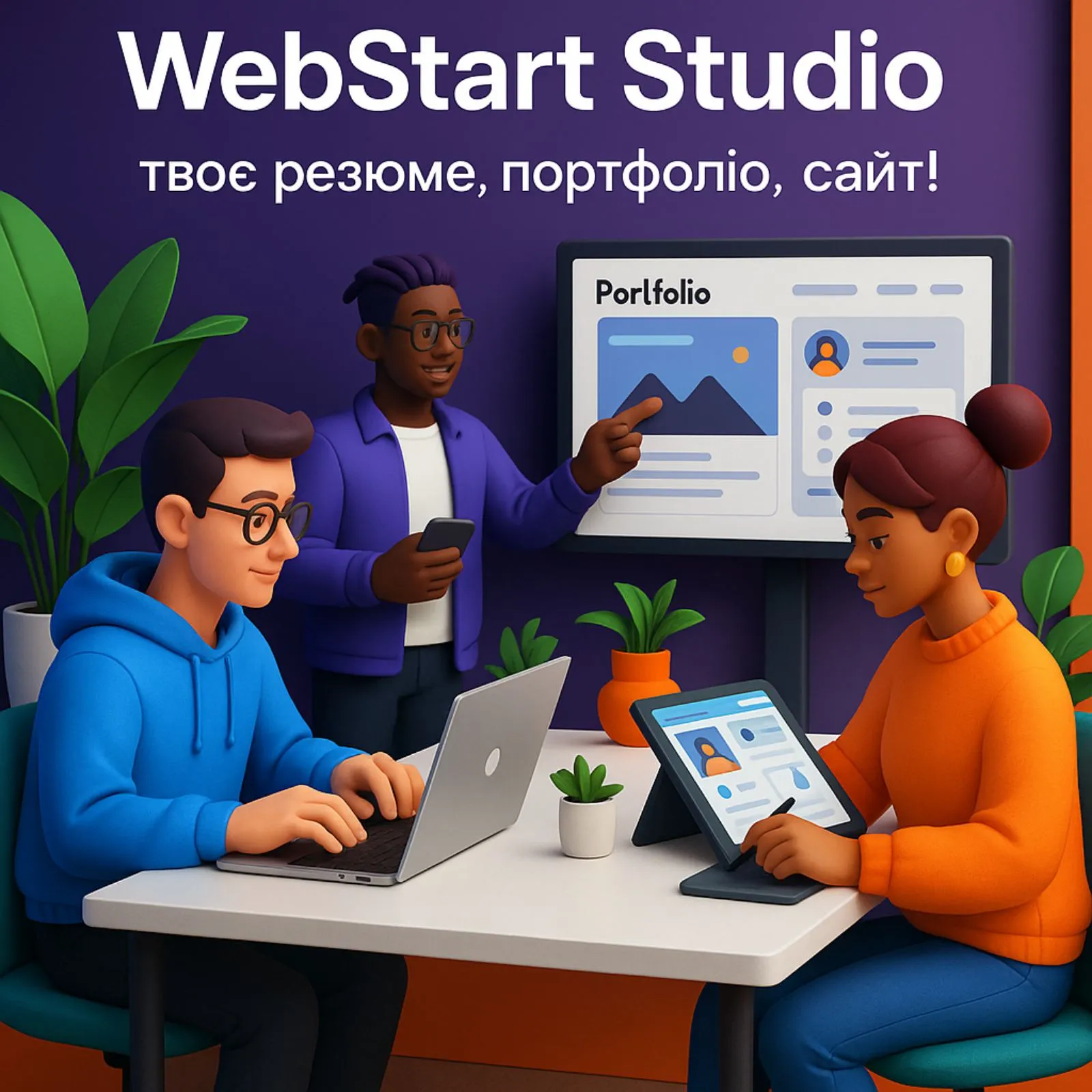 Корпоративне портфоліо з галереєю проектів у вигляді карток